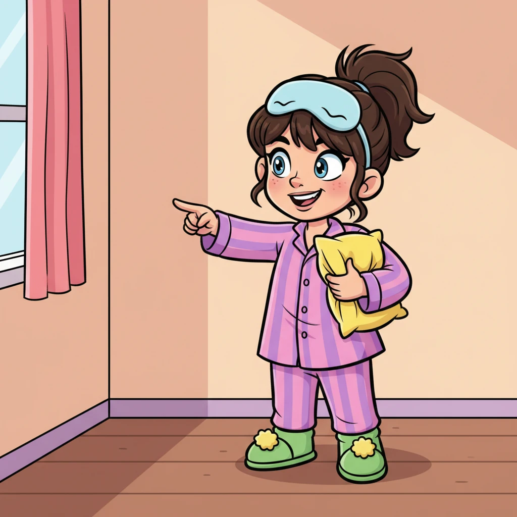 Suddenly, one of the girls, with keen eyes and a mischievous grin, looked directly at the window. Her eyes widened, and she pointed a playful finger straight at Barnaby's hiding spot!