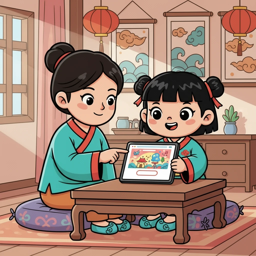 有一天，小灵的妈妈向她介绍了一个神奇的网站，Genstory.app。小灵好奇地打开了网站，一个充满色彩的界面映入眼帘。