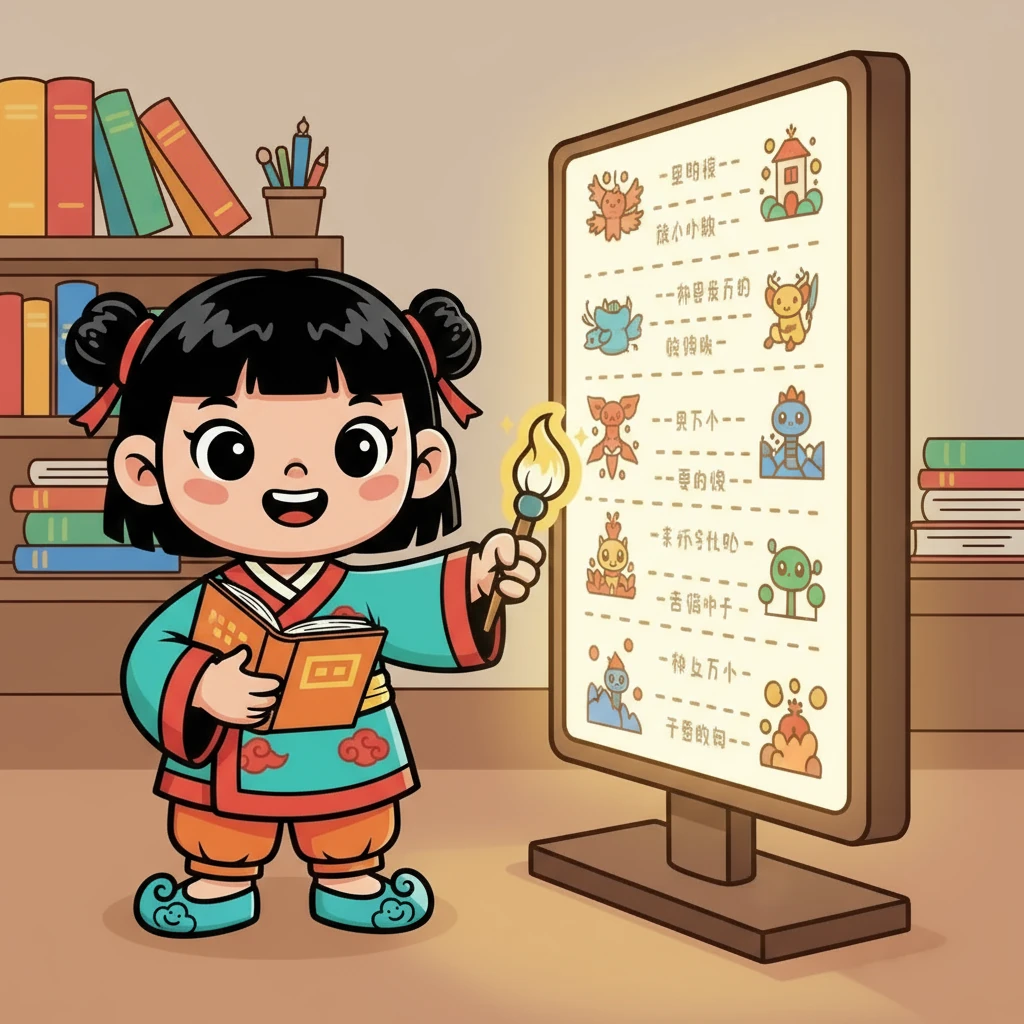 点击“生成”按钮后，屏幕上出现了一行行文字，以及一幅幅精美的插图，小灵的绘本就这样诞生了！