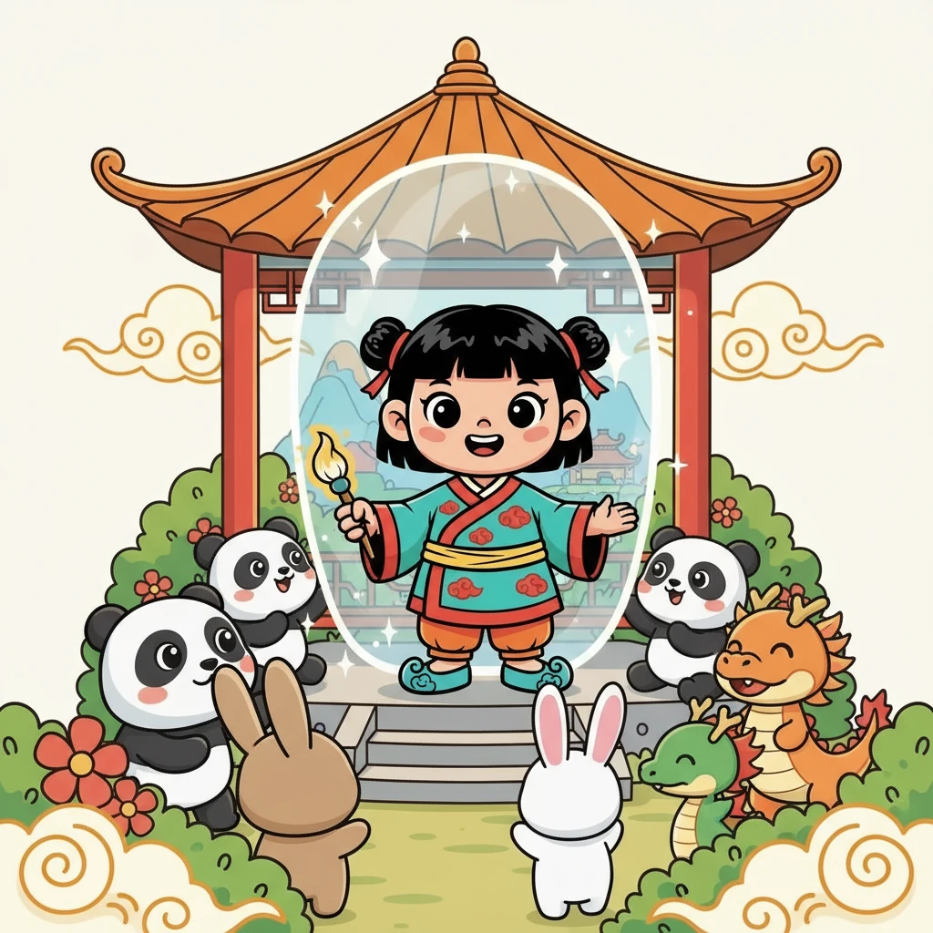 小灵告诉她的朋友们，Genstory.app 就像一个神奇的画笔，可以帮助他们实现绘本创作的梦想。