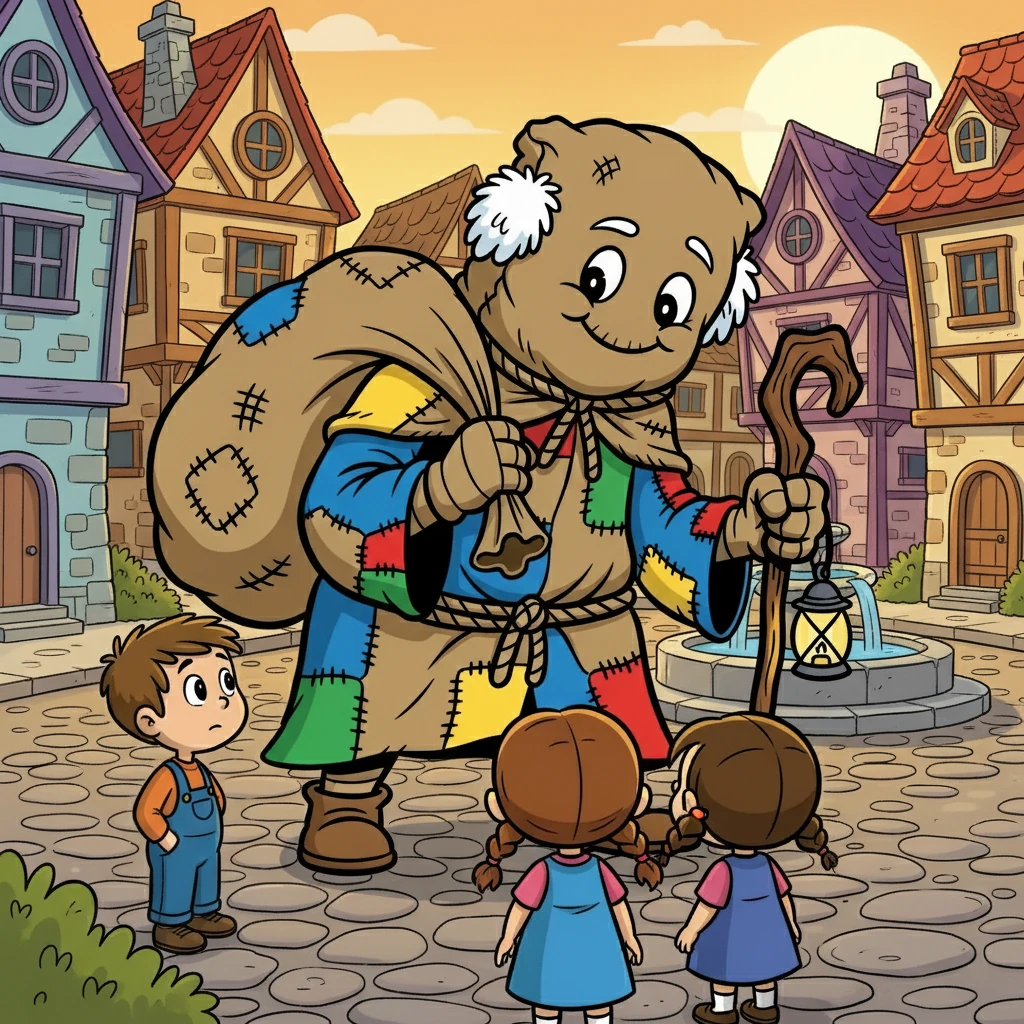 Zé Saco parou e olhou para as crianças. Um sorriso misterioso surgiu em seus lábios enrugados. "Ah, é mesmo?", ele murmurou.