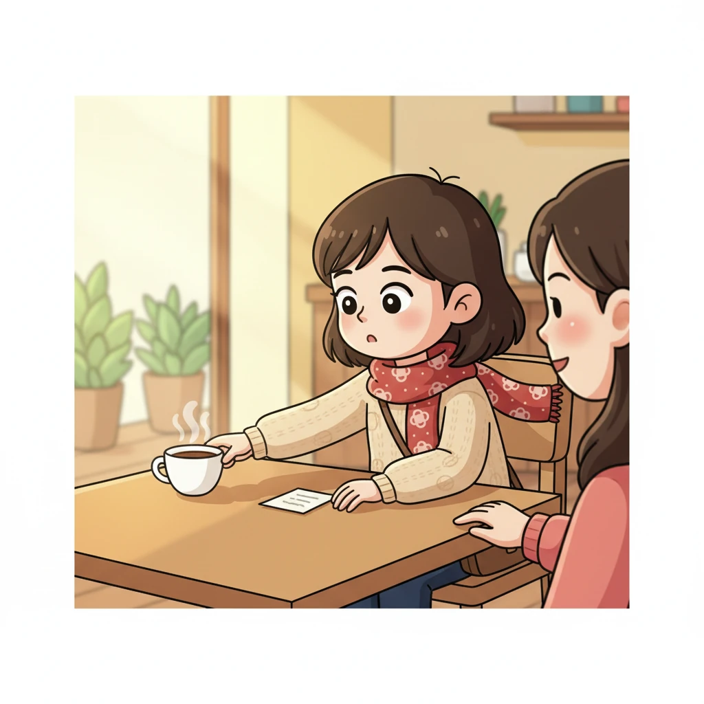 陈姐在咖啡旁放下一张小小的便签，她的语气平静而温和。林晓好奇地看向便签，上面写着简洁的修改建议。