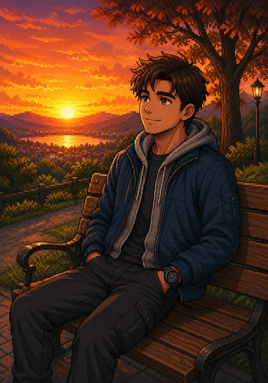Leo sits on a park bench, watching the sun dip below the horizon just like it did years ago. He realizes that while the years ran away, the love and lessons of his childhood are still alive within him. He smiles, finally understanding that every stage of life has its own unique beauty.