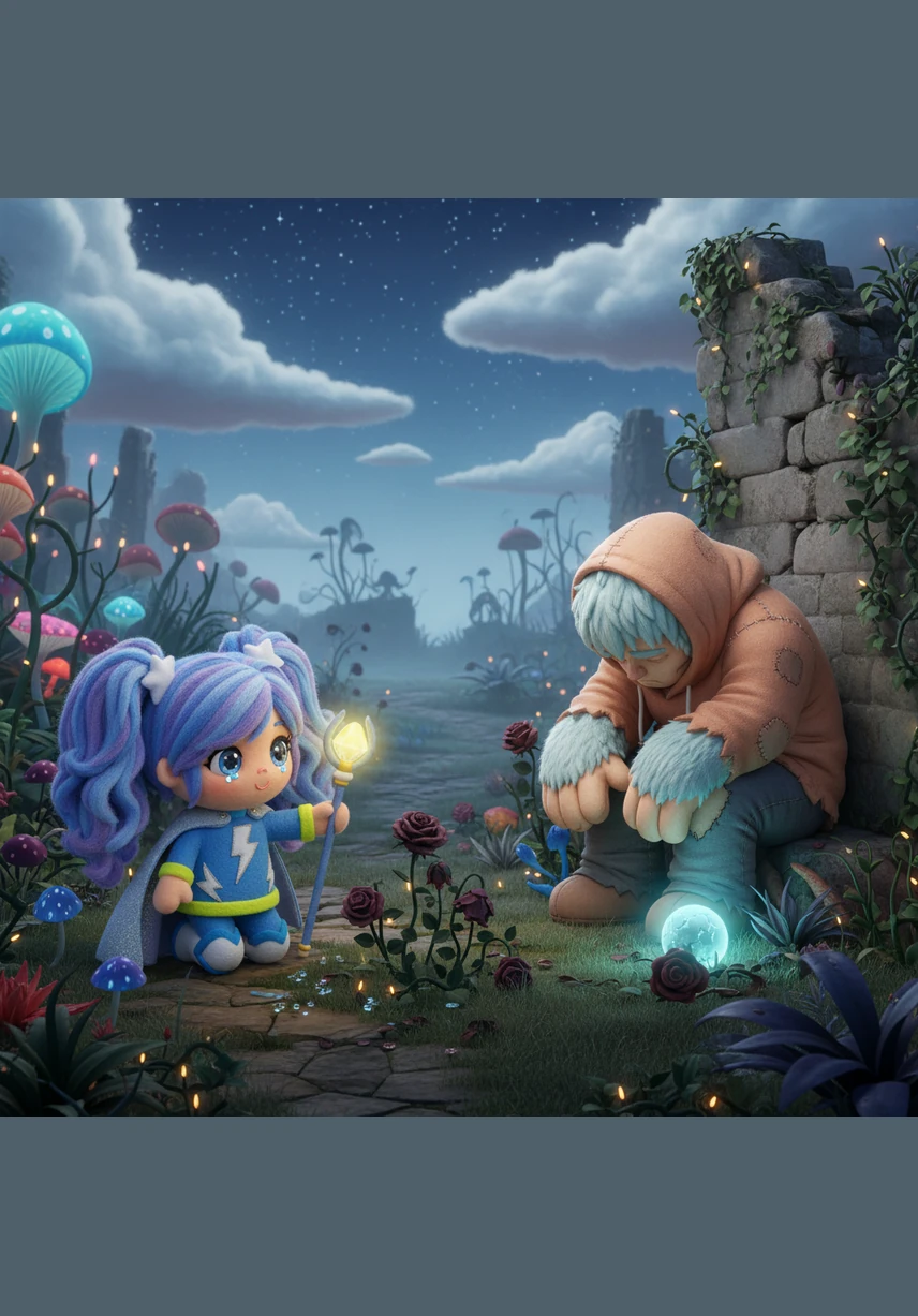 In the serene but eerie Endless Garden, Sofia finally confesses her secret terror of losing the power that has come to define her. Eye Voltage begins her training with cold, clinical precision while Gwen and Aubrey watch from a distance, their support quiet but unwavering.