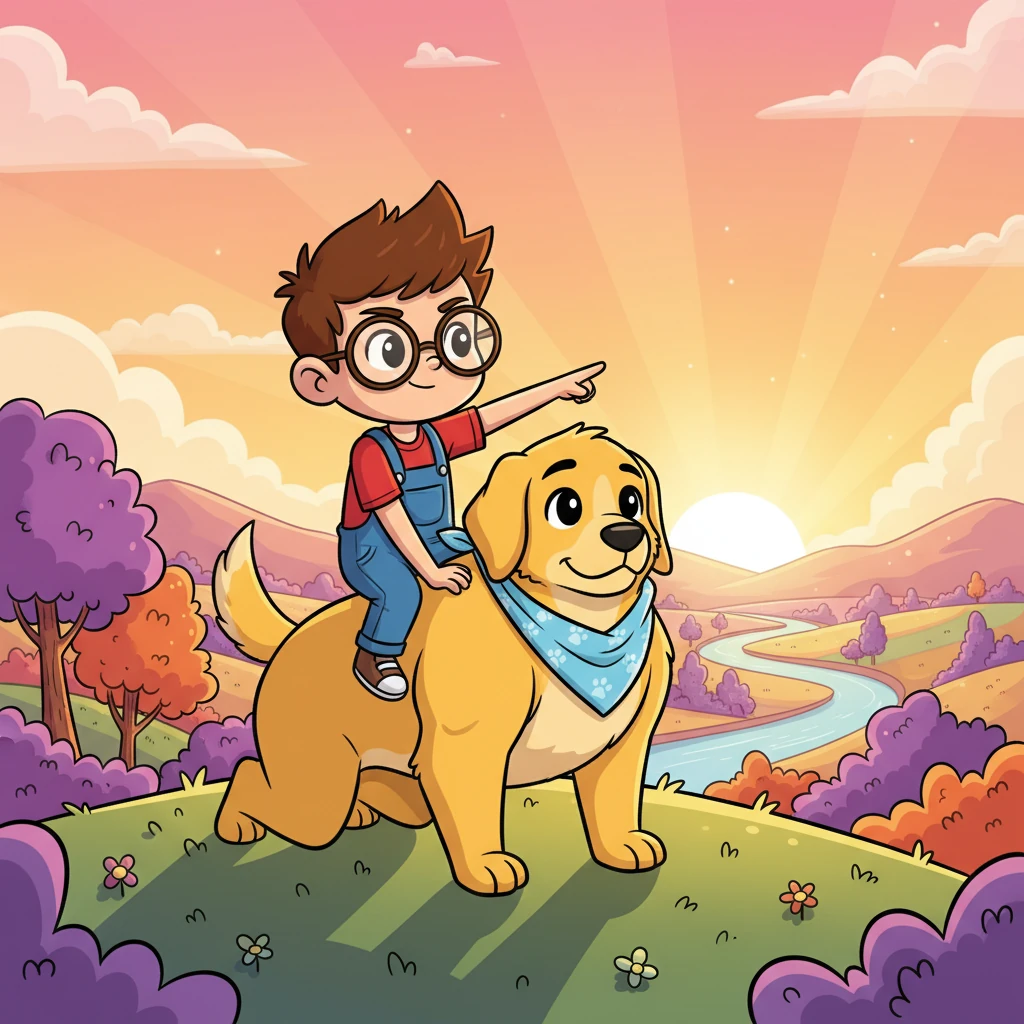 As the sun set, casting long, playful shadows, Pip sat perched comfortably on Gus's broad, golden back, looking out at their whimsical world. Together, the small, dominant human and the big, submissive retriever formed an extraordinary duo, their unique friendship shining brighter than any star.
