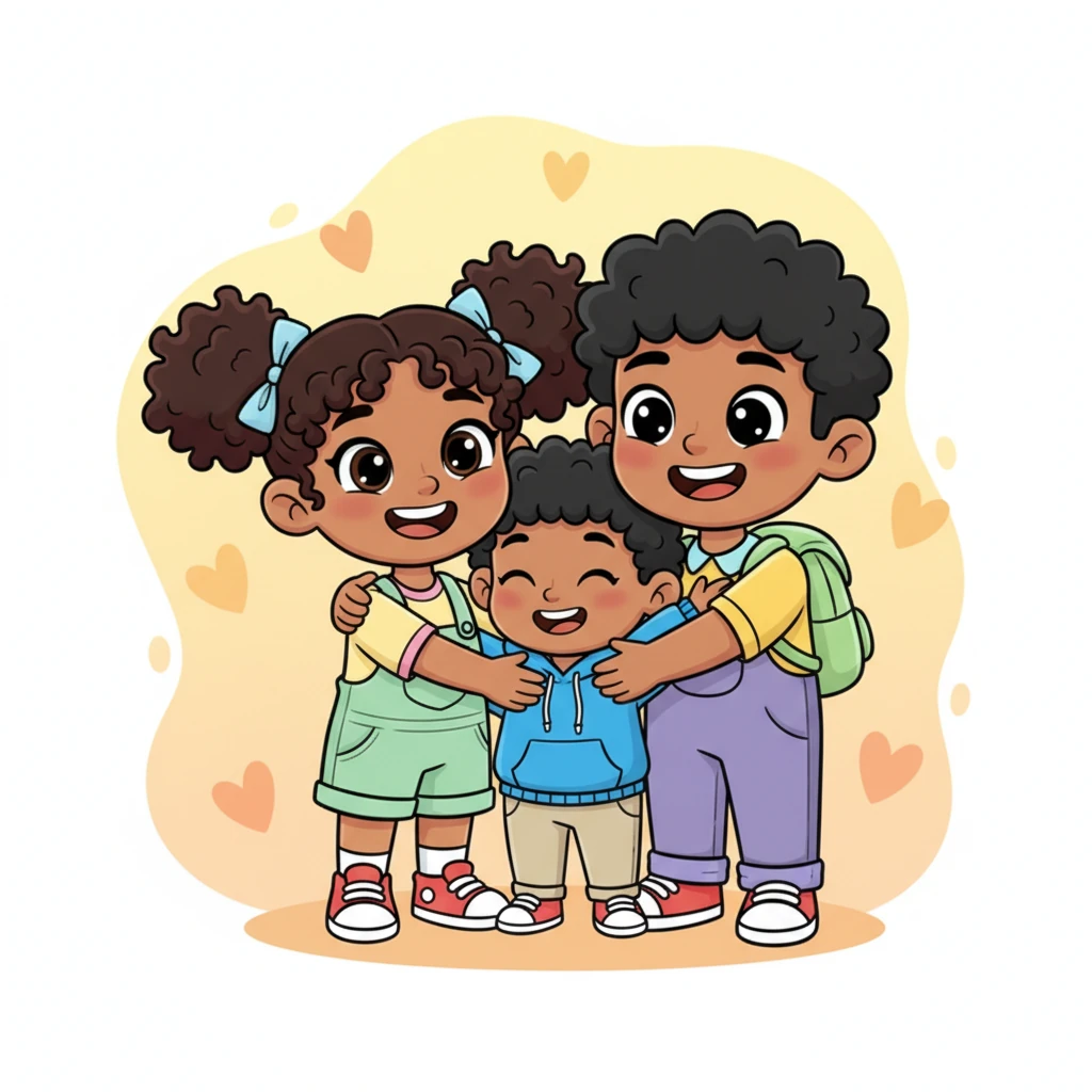 Mom and Dad scooped Leo into a giant, happy hug, their faces beaming with love and pride. Leo snuggled in, feeling a warmth that was even better than playing with his favorite toys. He realized that being kind made everyone's heart feel big and happy.