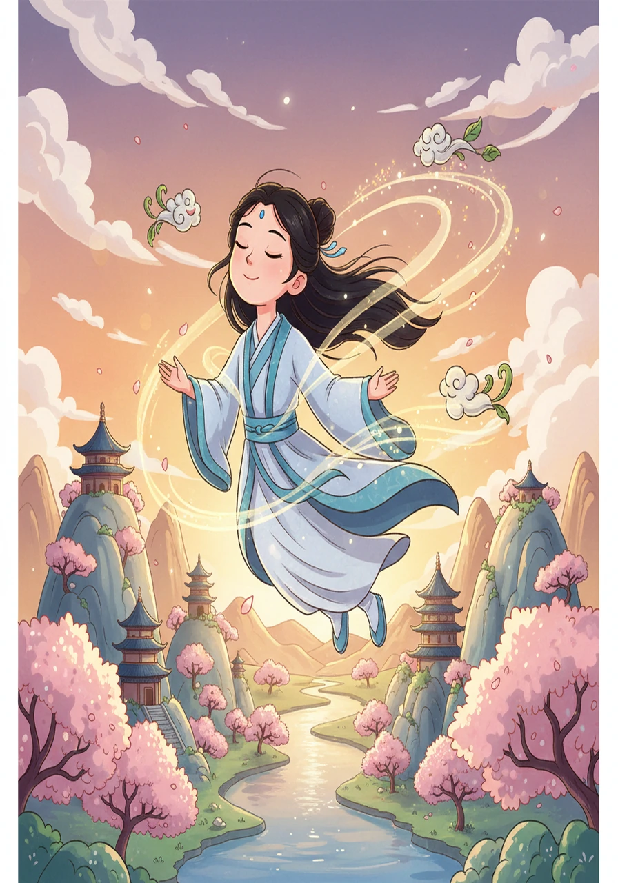 莉莉学会了用自己的方式“飞翔”。她闭上眼睛，感受着微风拂过脸庞，想象着自己像风一样自由。她不再执着于翅膀，而是体验着飞翔的乐趣。