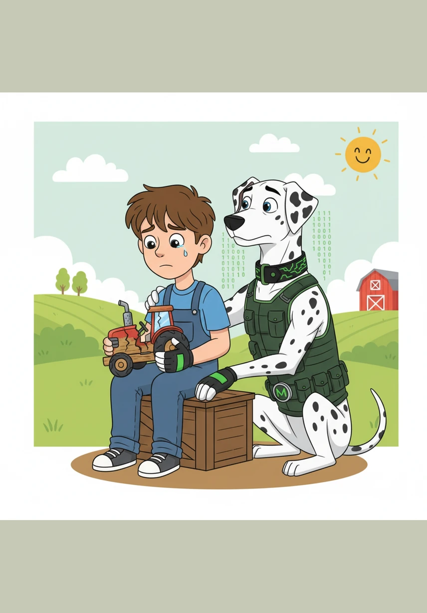 Matrix nuzzled Bobby with his warm, wet nose. 'Don't be sad, Bobby! We can do it together. You are the best jumper I know, and I am the best at sitting still!'