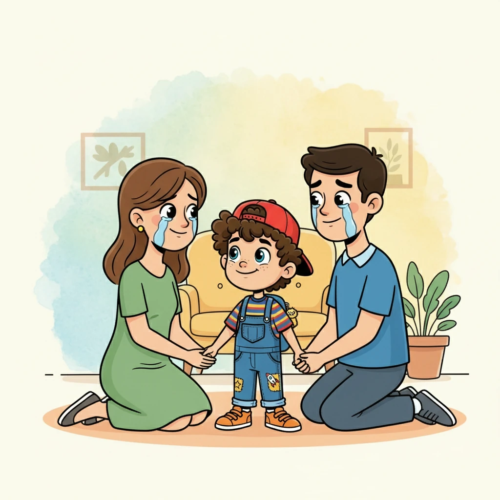 His parents, surprised and touched by Aditya's words, looked at each other with tears in their eyes. They began to listen to each other, finally understanding the pain they had caused.