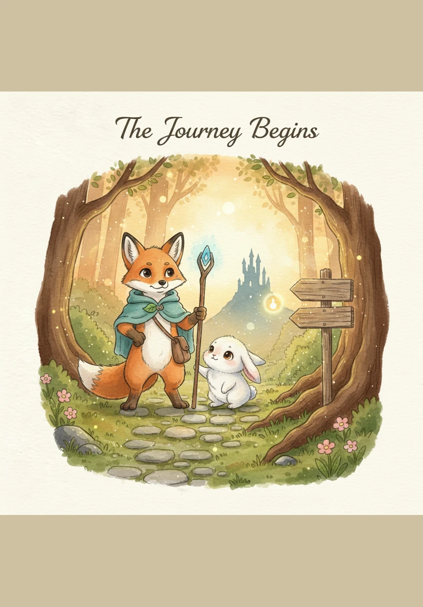 As the sun began to dip low in the sky, casting long purple shadows, they finally spotted the massive, ancient oak tree standing tall in the distance. A group of worried bunnies was gathered at its roots, looking around the forest floor anxiously.