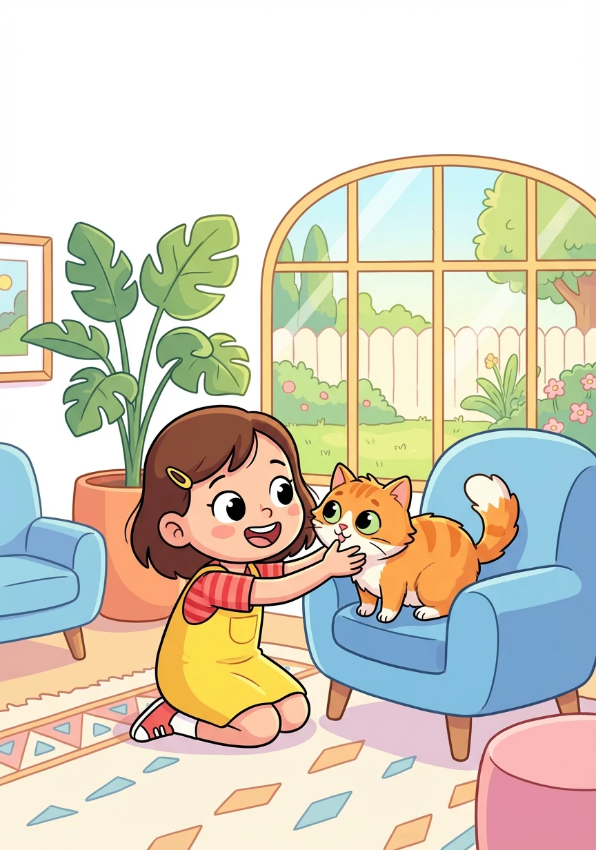 Oliver met a little girl named Lily who was staying at the hotel with her family. Lily loved cats and immediately befriended Oliver.