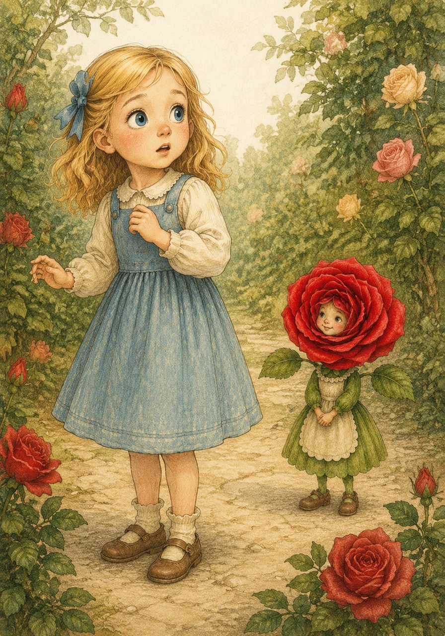 Suddenly, Lily gasped! A soft, velvety voice whispered, 'You're a careful one, aren't you, little Lily?' Confused and slightly startled, Lily blinked and looked around, but there was no one else in sight.