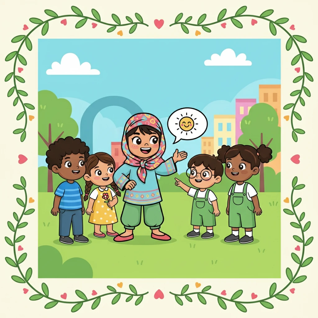 جمعت أمل أصدقاءها وأخبرتهم بما رأت، وناقشوا معًا كيف يمكنهم مساعدة الآخرين. قرروا أن يكونوا فريقًا من الأصدقاء، يدافعون عن بعضهم البعض ويشجعون على اللطف.