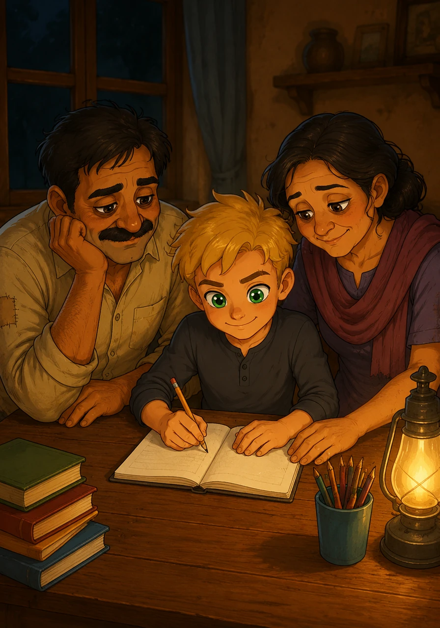 Even when their bones are weary and their spirits are spent, they sit patiently by his side to help with his homework. Their love acts as a bridge between their tired world and his bright, growing one.