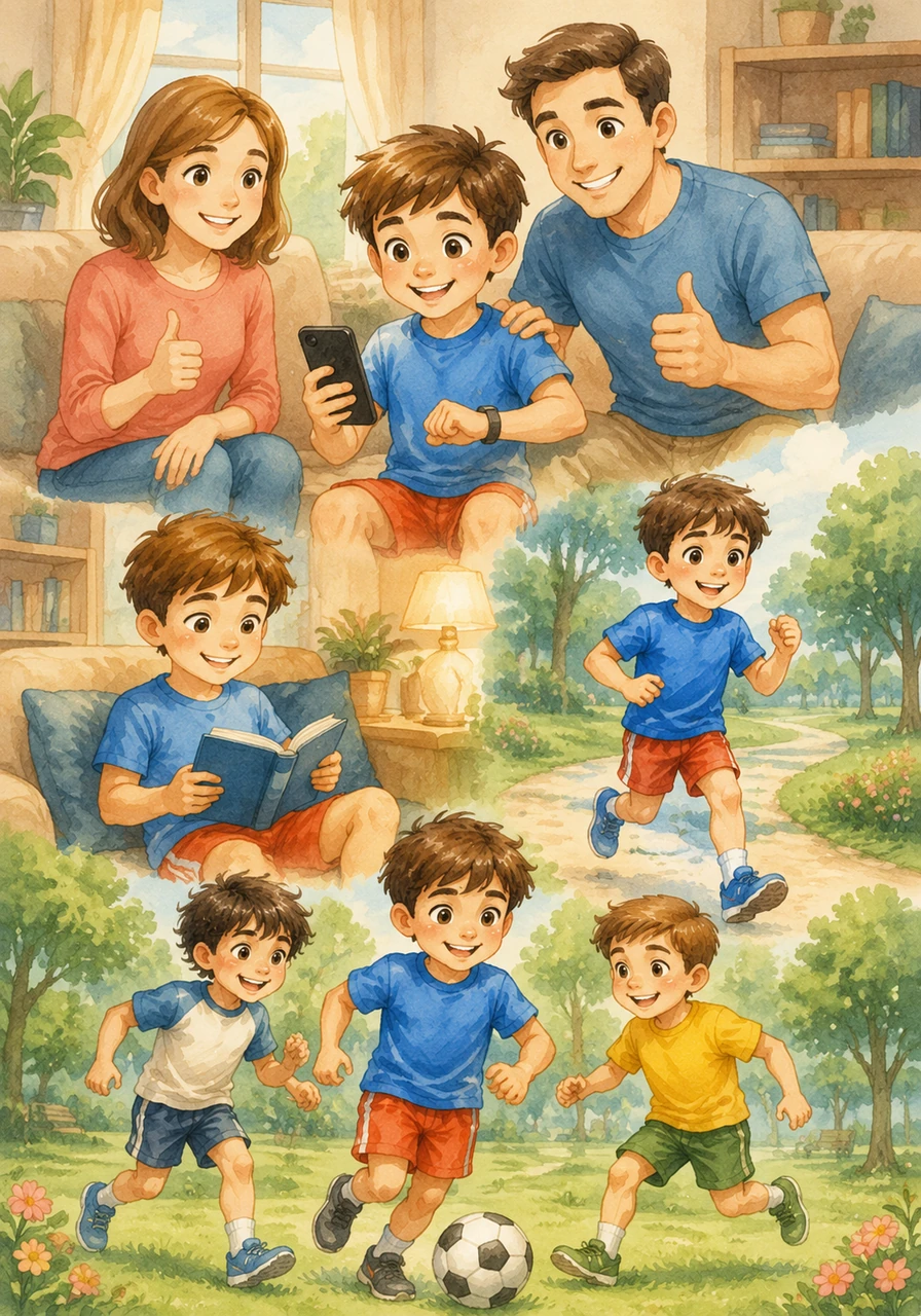 Title: A Better Day Without Too Much Phone Gaming. Characters: Adam, his family, and his friends. Setting: Adam's home and the local park. Problem: Adam was addicted to phone games and felt tired and unhappy. Solution: He limited his screen time to one hour and started exercising and reading. Moral Lesson: Balance is the key to a happy and healthy life.