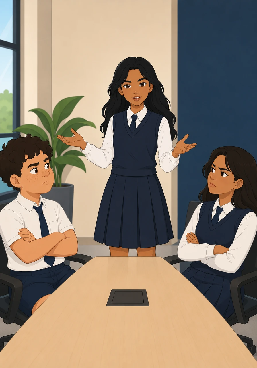 During a staff meeting, Judy shares her innovative and creative teaching ideas, but some of her new colleagues look skeptical. Their traditional methods clash with her modern flair, creating a moment of tension and misunderstanding in the room.