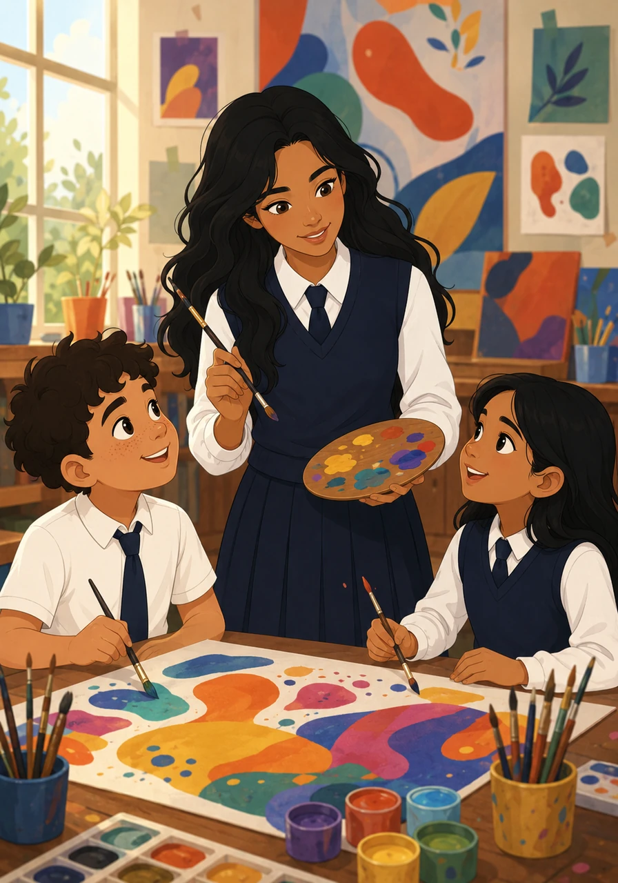 Despite the cold shoulders from some coworkers, Judy stays true to her kind and beautiful spirit. She focuses on her students, using her unique style to turn every lesson into an artistic adventure that captures their imagination.
