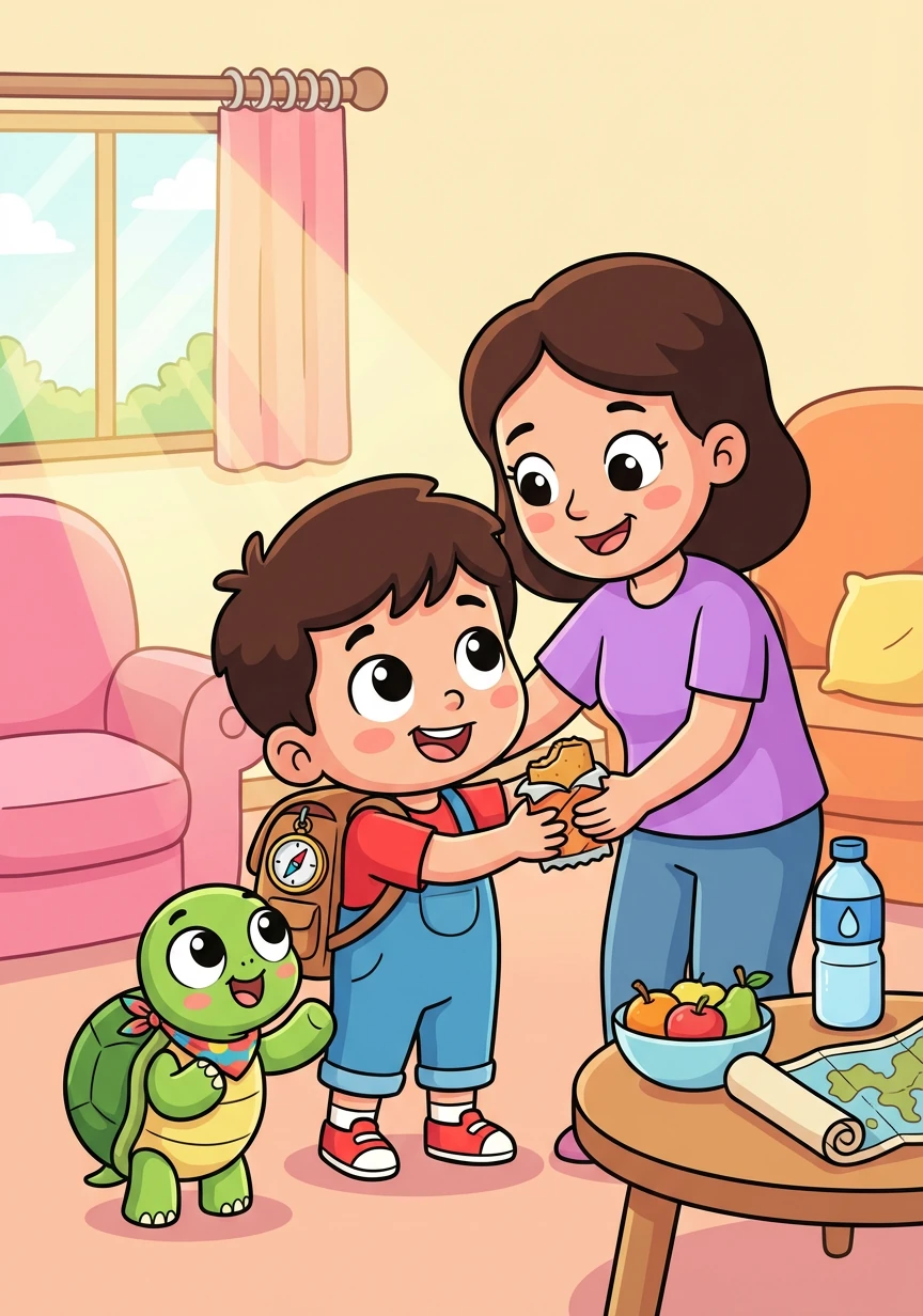 Arif meminta izin kepada ibunya dan menyiapkan perbekalan. Ia juga mengajak sahabatnya, seekor kura-kura bernama Kura, untuk menemaninya.