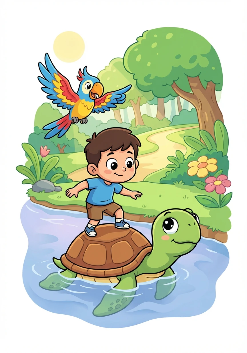 Mereka harus memecahkan teka-teki dan melewati rintangan berbahaya. Kura membantu mereka menyeberangi sungai, sementara Beo menunjukkan jalan melalui hutan.