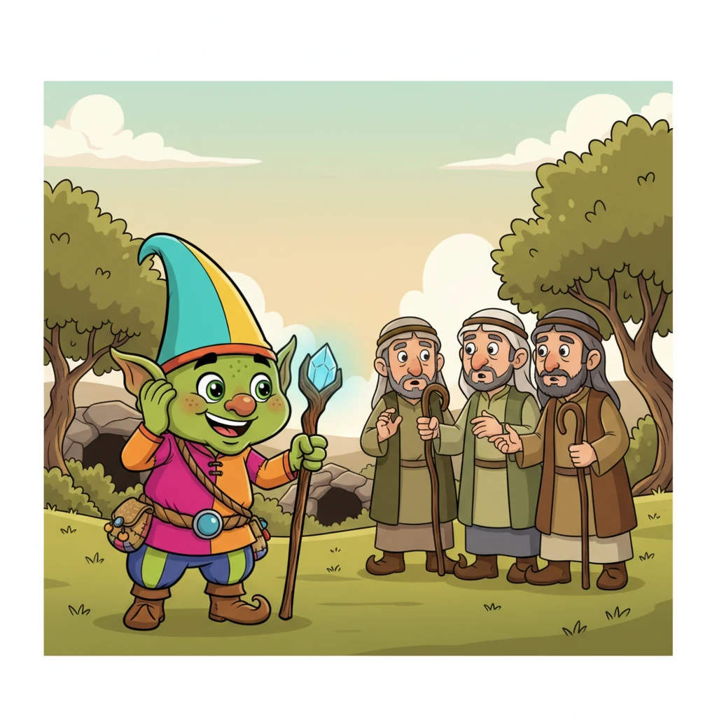 Un día, Mateo se acercó al grupo de pastores y escuchó atentamente. Ellos hablaban en voz baja sobre un duende con ojos brillantes que habitaba las cuevas, un ser que, según la leyenda, se alimentaba de la energía de los curiosos. Mateo no sintió miedo, sino una chispa de emoción en su corazón.