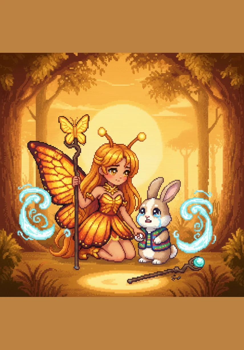 بدأت الفراشة الذهبية تشع نوراً قوياً ودافئاً، مما جعل الغابة كلها تلمع ببريق ذهبي ساحر. أدركت تالا أن الوقت قد حان للعودة إلى منزلها، فودعت الحيوانات بابتسامة ووعدتهم باللقاء مجدداً.