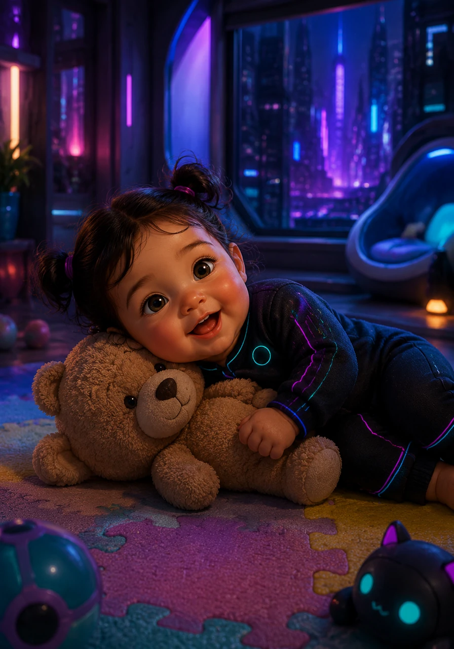 Lia practiced sitting up on a soft, colorful play mat, determined to master her motor skills as quickly as possible. She wobbled like a spinning top, straining every little muscle until she finally lost her balance and rolled over onto a plush teddy bear. Instead of frustration, she felt a wave of pure, simple happiness wash over her.