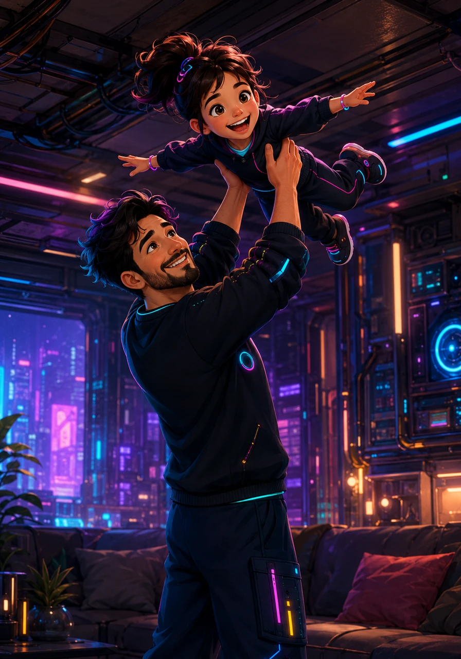 In the quiet evening, her father lifted her high into the air, making funny airplane noises that echoed through the living room. Lia's sophisticated adult thoughts completely vanished, replaced by the sheer thrill of flying through the air. She realized that being a baby, and being loved this much, wasn't so bad after all.