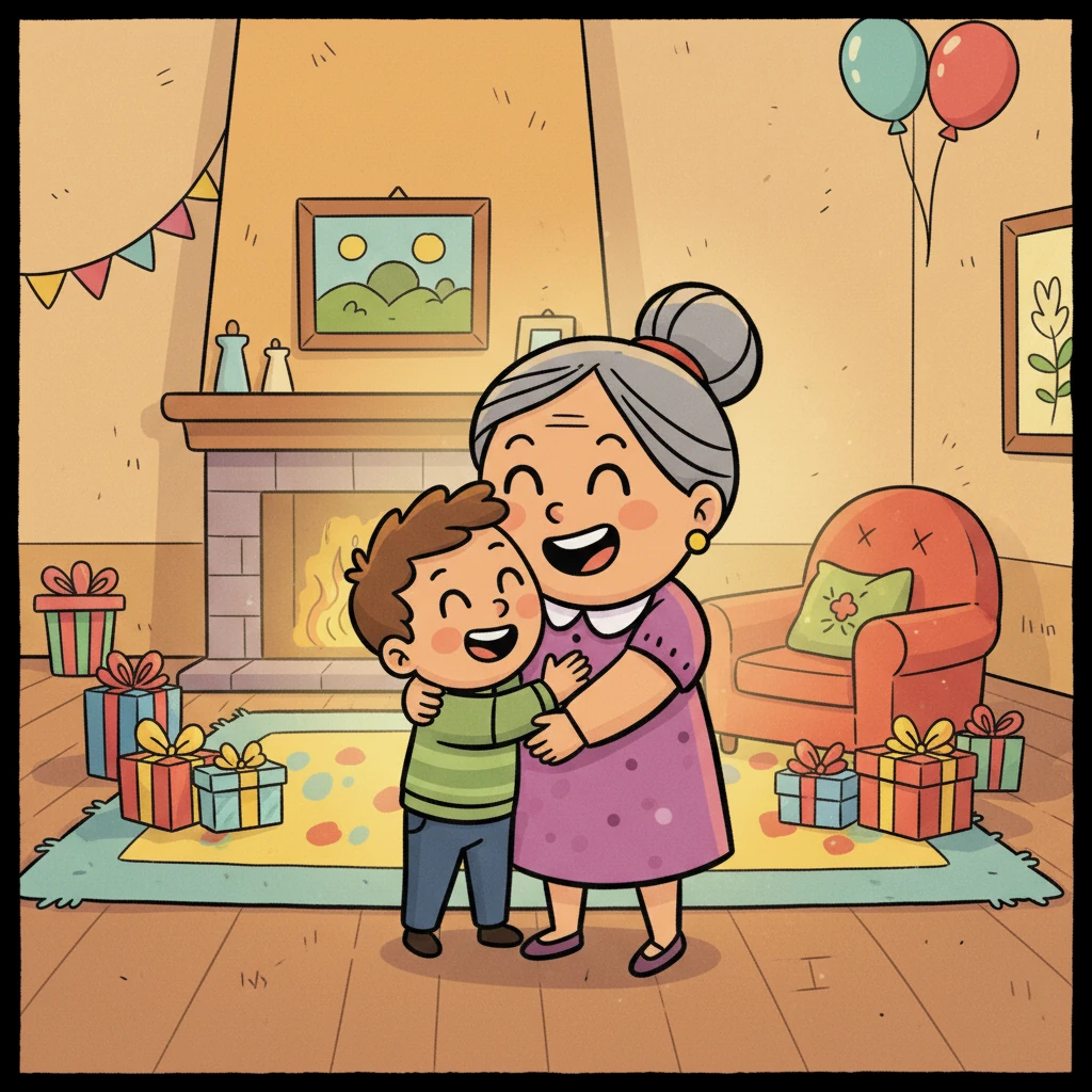 Perrine, émue, lui souhaita un heureux anniversaire, avec un sourire chaleureux.