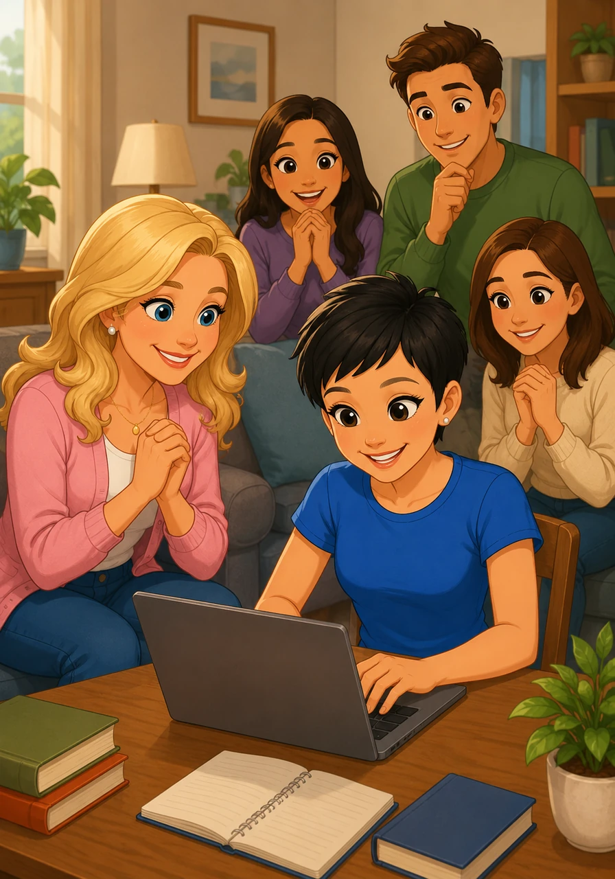 Dette's mother beams with pride from her seat, her eyes full of love and admiration for her daughter's hard work. Everyone in the room is deeply impressed by Dette's incredible determination to keep trying her absolute best, even when the tasks feel challenging.