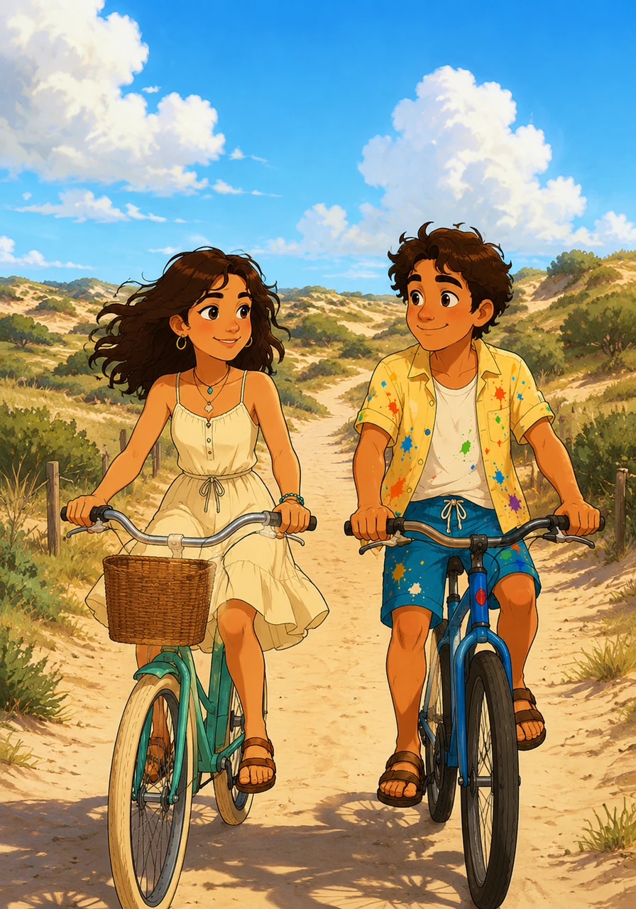 The next afternoon, Leo invites Maya for a bike ride through the winding paths of the Province Lands trail. As they pedal past the rolling, wind-swept sand dunes, Maya feels the constraints of her writer's block beginning to melt away under the summer sun.