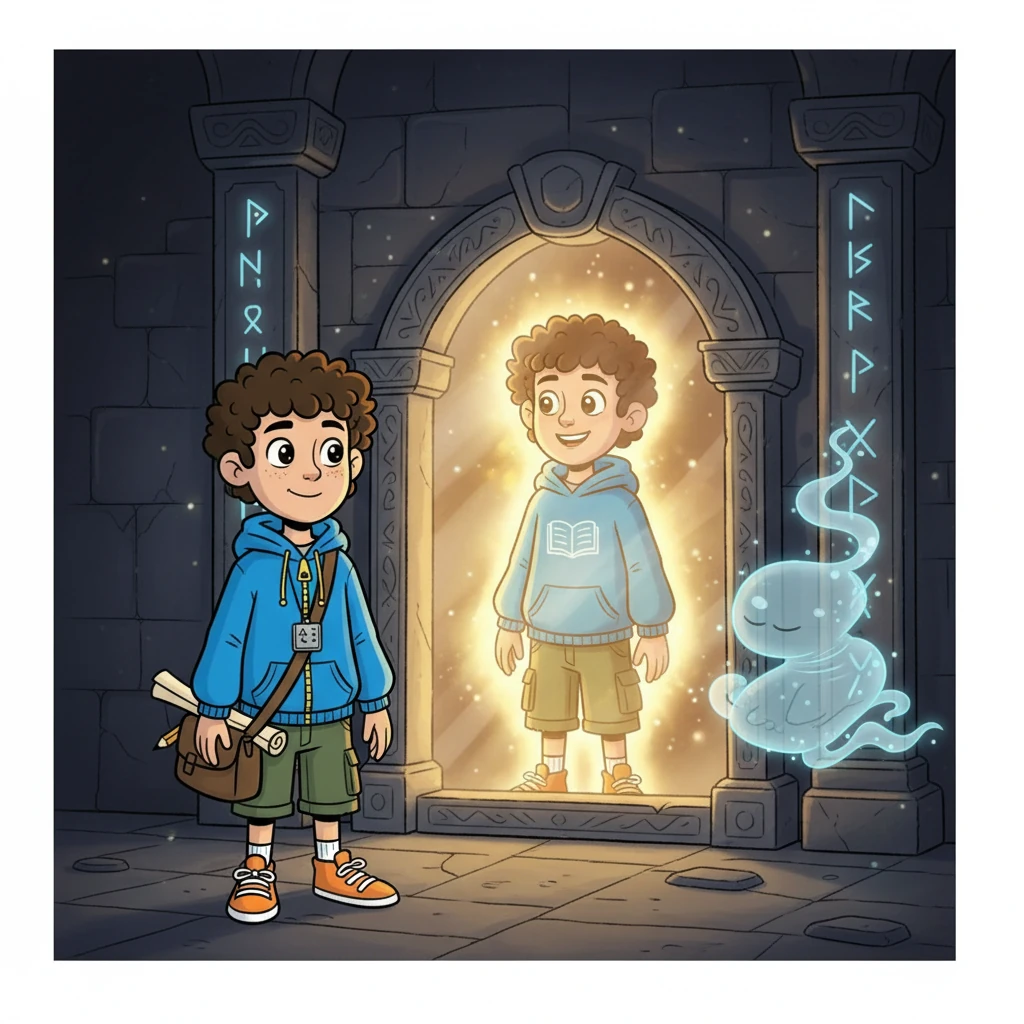 Matias e o Sussurro chegaram juntos ao Espelho da Verdade, que refletia a essência de Matias. O espelho mostraria a imagem de Matias em sua totalidade. A cena deve representar o autoconhecimento.