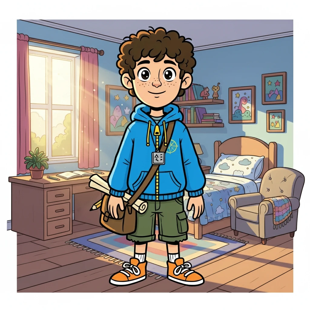 Matias retornou ao seu quarto, com uma nova perspectiva. A cena mostraria o quarto de Matias, mas agora mais iluminado e acolhedor, refletindo sua transformação.