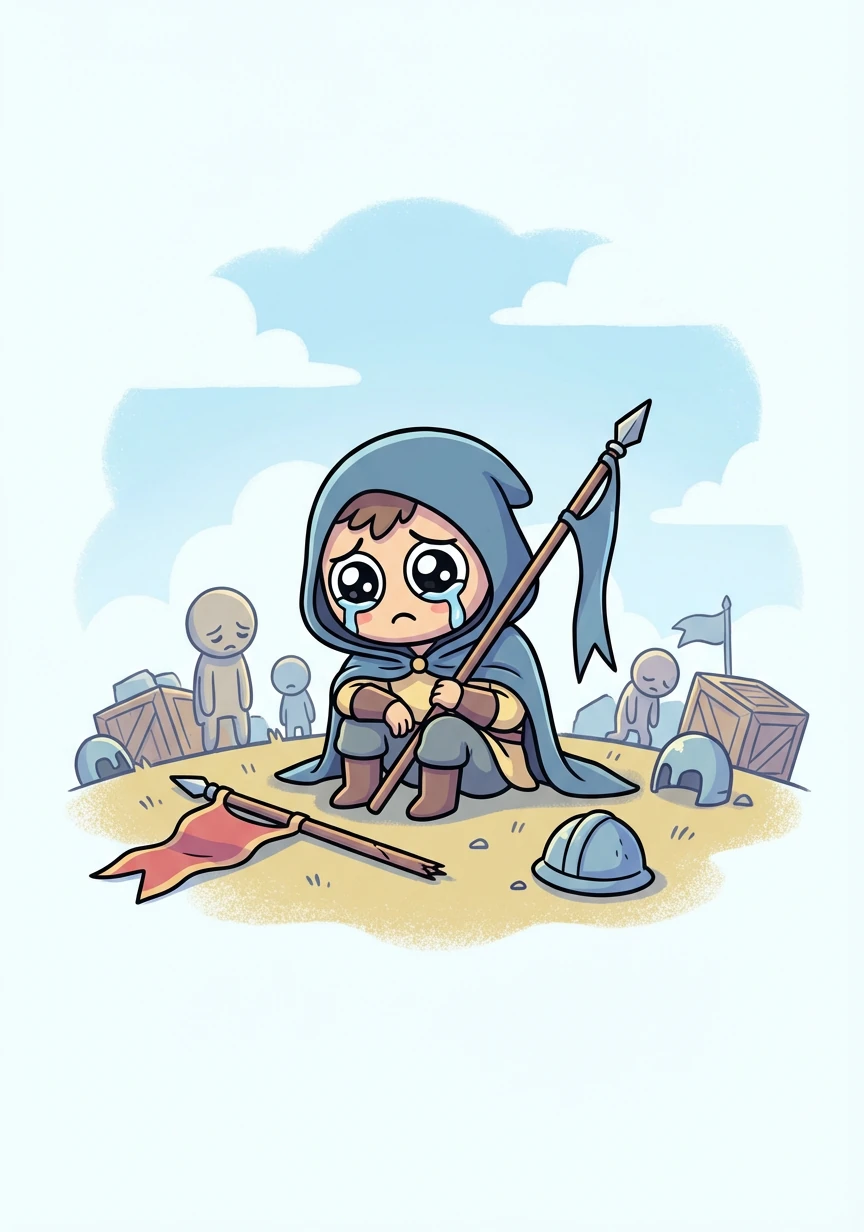 卡勒德和他的队伍在一次伏击中损失惨重，许多忠实的战士牺牲了。他感到无比的悲痛。