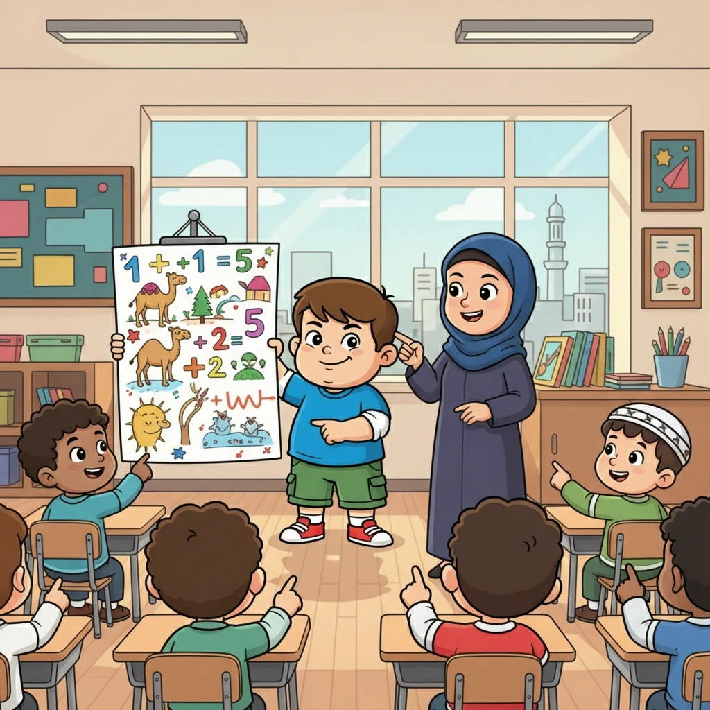 پرهام با کمک معلم و دوستانش، نقاشی‌هایش را با موضوعات درسی ترکیب کرد. او مفاهیم ریاضی را با نقاشی‌هایش توضیح می‌داد و همه از خلاقیت او شگفت‌زده شدند. او حالا دیگر در کلاس، شاگردی نمونه بود.