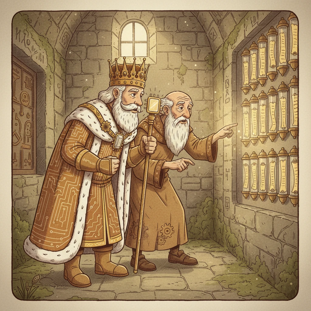 His mentor, an old sage named Register, showed Archie the Royal Scrolls, small but crucial chambers where quick messages were held. These scrolls stored immediate thoughts and commands, ready for instant action.