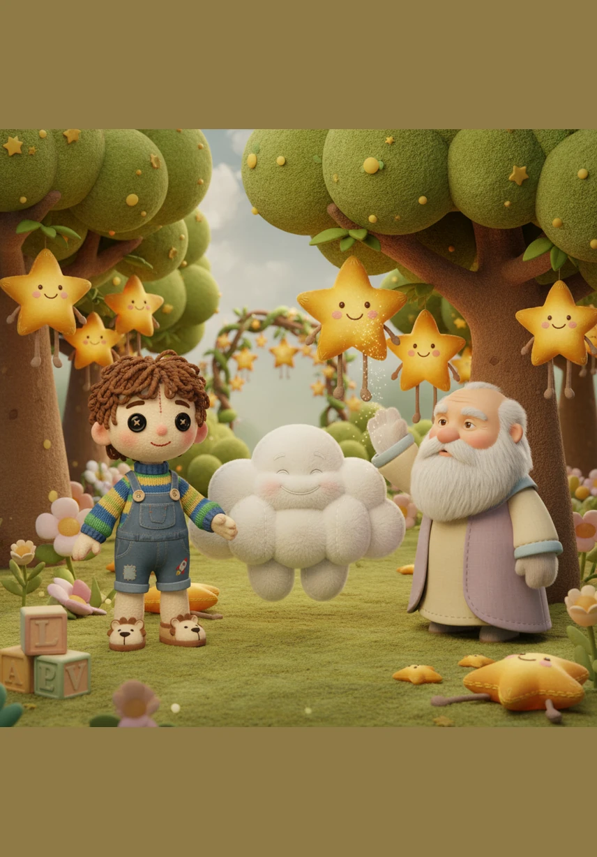 Birlikte Yıldız Meyvesi Bahçesi'ne gittiler; burada her meyve bir çocuğun güzel rüyasını temsil ediyordu. Mert, üzerinde gökkuşağı parıltıları olan bir meyveye dokundu ve içi neşeyle doldu.