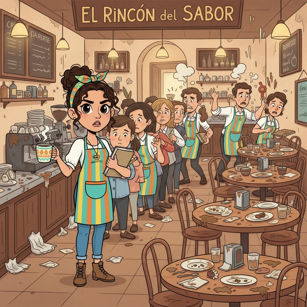 Al entrar en 'El Rincón del Sabor', se encontraron con una escena caótica: largas colas, mesas sucias y camareros desorganizados. El ambiente ruidoso y la falta de atención al cliente inmediatamente apagaron su entusiasmo. La espera se hizo eterna, y la promesa de una experiencia agradable se desvanecía.