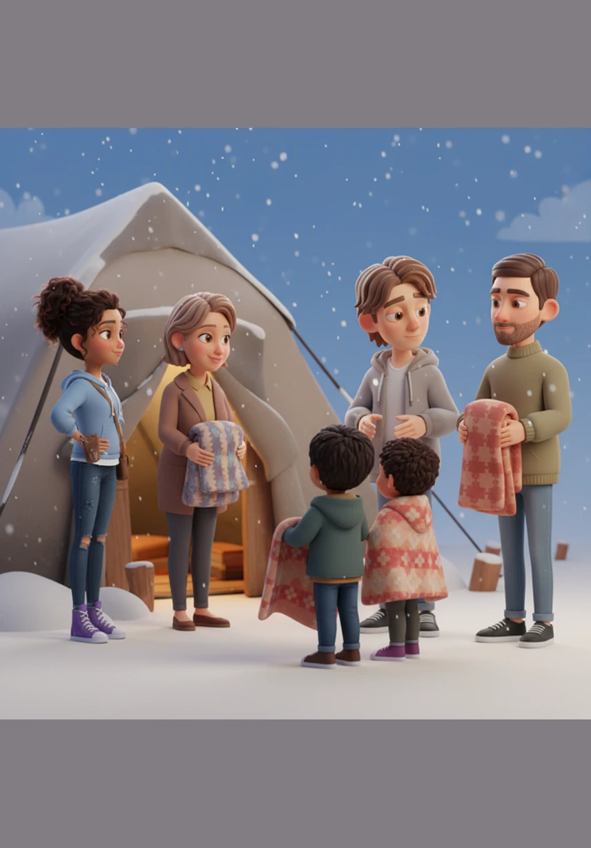 Aliyah watches as kind-faced strangers greet the arriving children with warm blankets and gentle smiles, representing the people who opened their homes to those in need. She explains to Adam how thousands of lives were saved by the selfless acts of ordinary people who chose to do what was right.