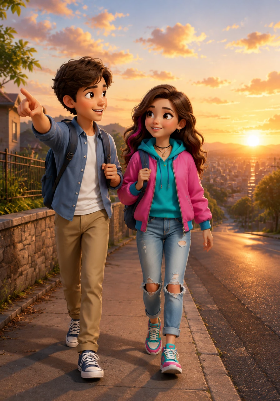 As they walk to school, Leo points at the horizon where the sky is glowing. He tells Maya that the sun rises in the east every morning without fail. This general truth is a perfect example of nature’s steady rhythm.