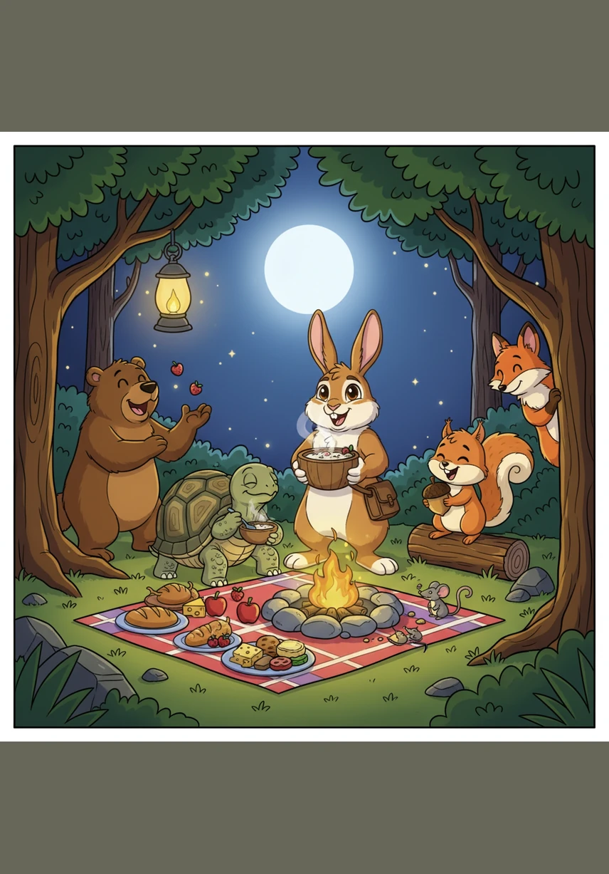 Under the soft, silvery glow of the full moon, all the forest friends gather for a joyful feast of berries and seeds. Oliver realizes that while kindness is a gift given to others, it is also a treasure that always finds its way back home.