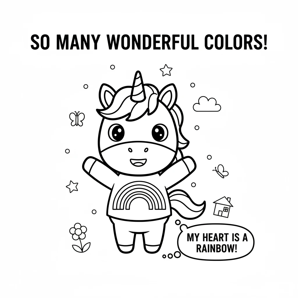 Sparklehoof had seen so many wonderful colors today. Her heart felt full and bright, like a rainbow. She realized that even though she was white, the