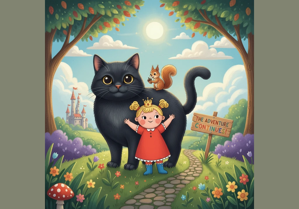 They climb a gentle hill where the wind tickles Pippa's cheeks. From the top, she can see her castle and the whole beautiful kingdom spread out like a