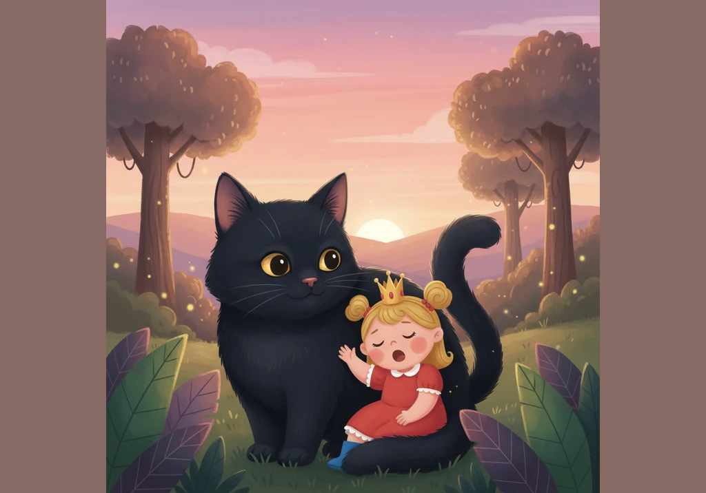 The sky turns a lovely shade of pink and orange as the sun begins to go to sleep. Pippa yawns a little bit, feeling tired after her long day of explor