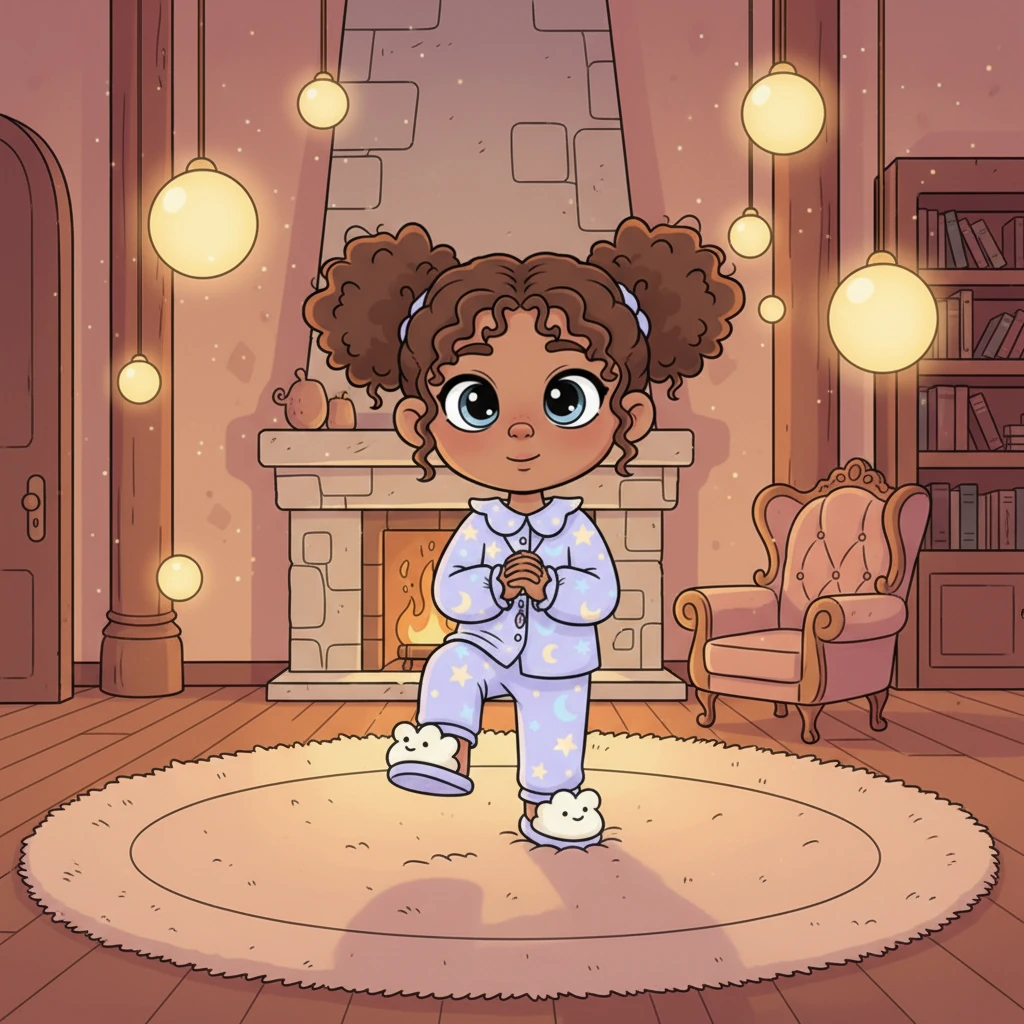 You step inside, leaving the cool night air behind, and find yourself in a grand yet cozy common room. A massive, plush rug cushions your steps, while a gentle hum of quiet magic fills the air. Soft light from glowing orbs suspended in the air bathes everything in a comforting amber hue.