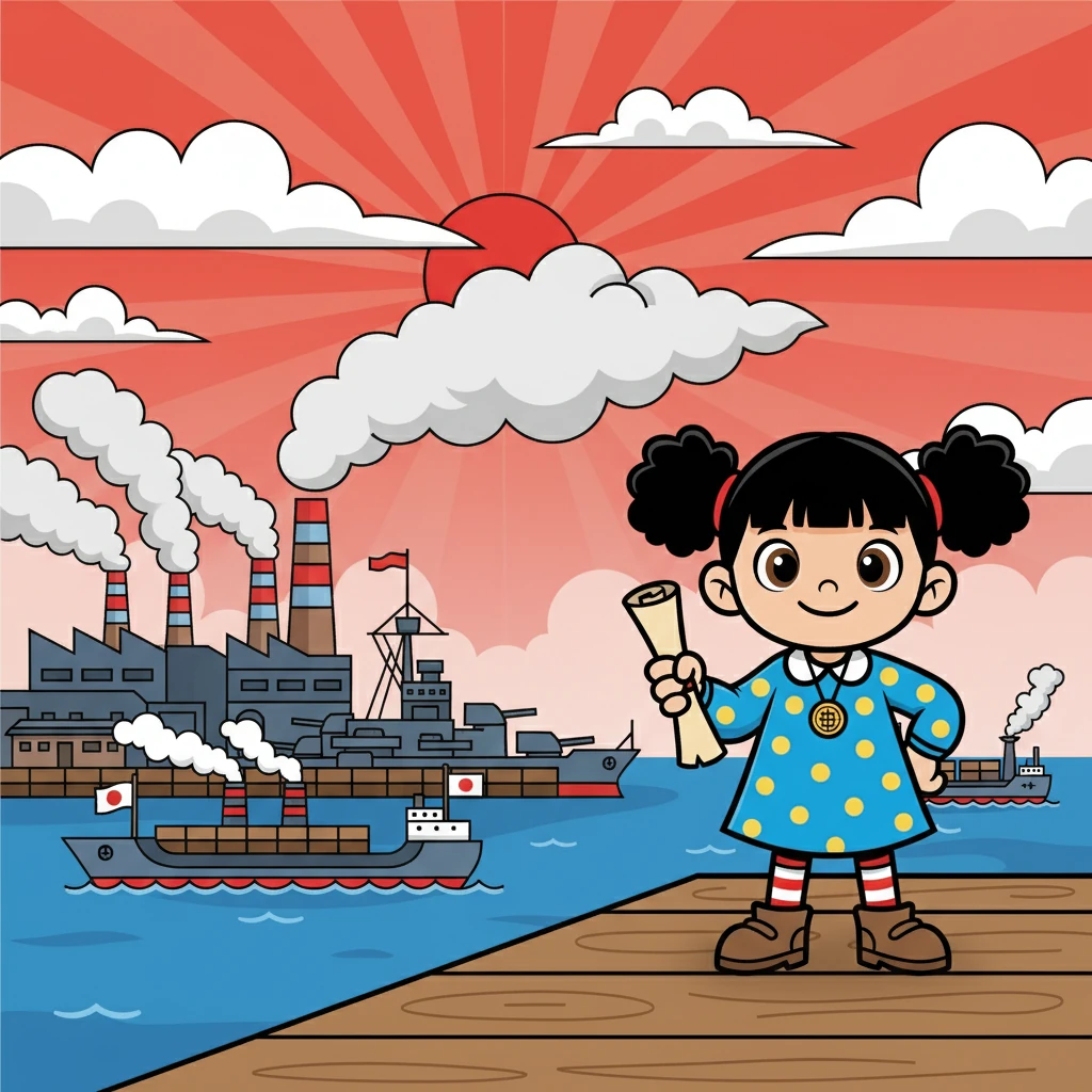 Di Jepang, pada awal abad ke-20, negara itu sedang mengalami transformasi besar. Industri berkembang pesat, dan kekuatan militer Jepang semakin kuat. Rini belajar bahwa Jepang memiliki ambisi untuk memperluas wilayah kekuasaannya di Asia.