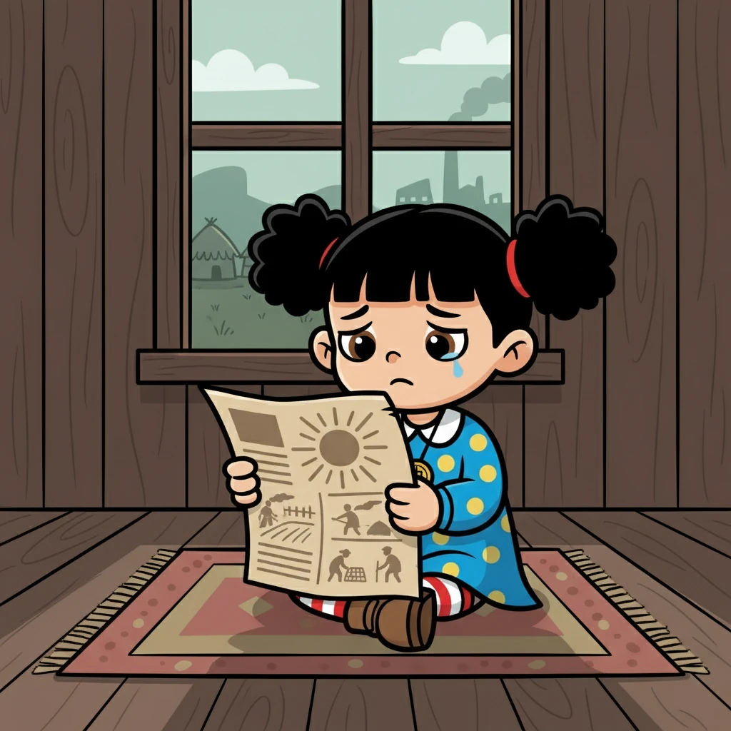 Namun, harapan itu berubah menjadi kenyataan yang berbeda. Jepang mulai menguasai sumber daya alam Indonesia dan mengendalikan pemerintahan. Rini merasa sedih saat membaca tentang penderitaan rakyat Indonesia di bawah pendudukan Jepang.