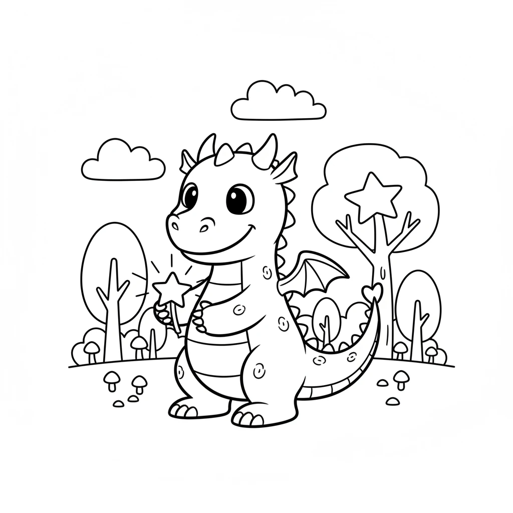 dragon coloring page by Mu Ryan