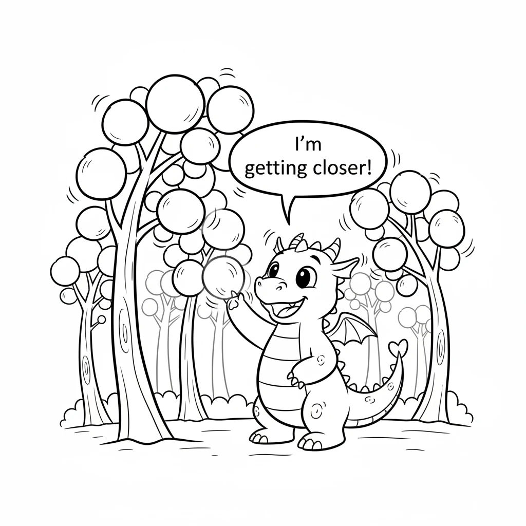 On the other side, Flicker finds a wondrous forest. The trees here have big, round leaves that glow with a soft, friendly light. He knows he's getting