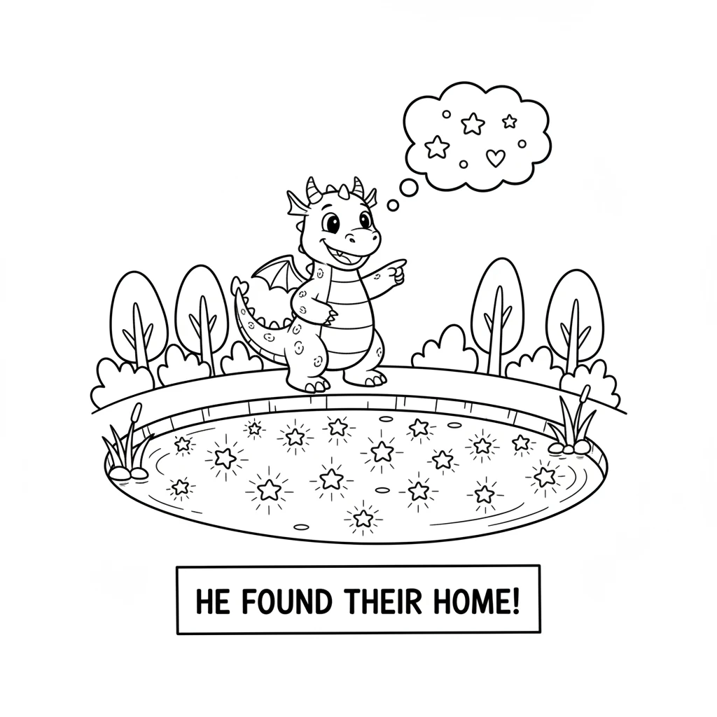 Deeper inside the forest, Flicker discovers a sparkling pond. Hundreds of star-petals float on its surface, making the water shimmer. He has found the