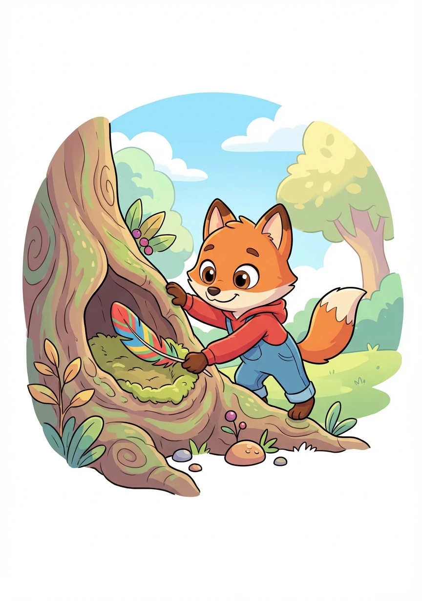 He even tucked in a special feather he found on his last adventure, keeping it safe and sound.